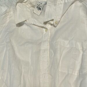 Hollister white large man shirt long sleeve